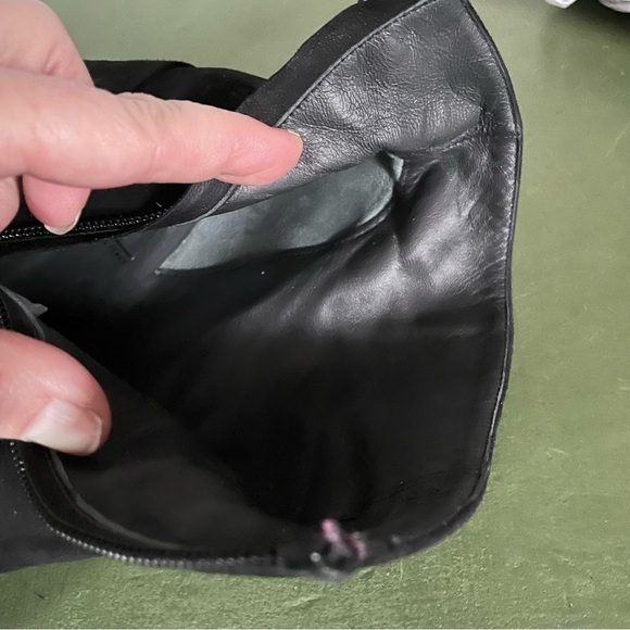 The Shoe Box NYC Big Buckle Chunky Heel Boots in Black Suede *Italy* - Picture 11 of 13